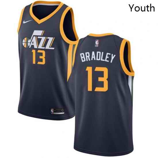 Youth Nike Utah Jazz 13 Tony Bradley Swingman Navy Blue Road NBA Jersey Icon Edition